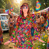 Déguisement Robe Hippie Adulte / Costume Robe Année 60 Disco Femme / La Maison Du Déguisement