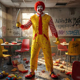Déguisement Clown McKiller Adulte/ Costume Ronald en Version Zombie Sanglante Homme / Costume Clown Assassin Homme / La Maison Du Déguisement
