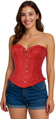 Déguisement Corset Rouge Luxe / Costume Bustier Rouge Luxe / Corset Bustier Elégante Rouge / La Maison Du Déguisement