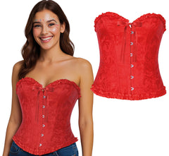 Déguisement Corset Rouge Luxe / Costume Bustier Rouge Luxe / Corset Bustier Elégante Rouge / La Maison Du Déguisement