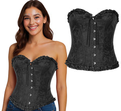 Déguisement Corset Noir Luxe / Costume Bustier Noir Luxe / Corset Bustier Elégante Noir / La Maison Du Déguisement