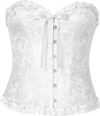 Déguisement Corset Blanc Luxe / Costume Bustier Blanc Luxe / Corset Bustier Elégante Blanc / La Maison Du Déguisement