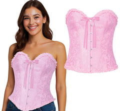 Corset Rose Luxe / Costume Bustier Rose Adulte / Corset Bustier Elégante Rose Halloween / La Maison Du Déguisement