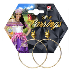 Boucles d'oreilles gitane Doré / Boucles d’oreilles créoles Or / La Maison Du Déguisement