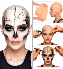 Crâne cheveux En Latex / Calotte chauve Professionnelle En Souple / Perruque crâne Chauve / Bonnet Chauve en Latex Beige Pour Adulte / La Maison Du Déguisement