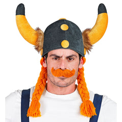 Casque Gaulois avec Tresses / Casque Viking Souple avec cheveux / La Maison Du Déguisement