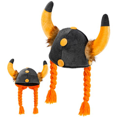 Casque Gaulois avec Tresses / Casque Viking Souple avec cheveux / La Maison Du Déguisement