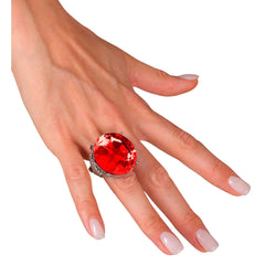 Bague avec Pierre Rouge / Bague avec grosse pierre Rouge / La Maison Du Déguisement