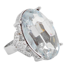 Bague avec Pierre Blanc / Bague avec grosse pierre Blanc / La Maison Du Déguisement