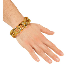 Bracelet Gourmette Or / Bracelet Pimp Dorée / Bracelet Bling Bling Or / La Maison Du Déguisement