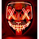 Masque LED Visage Sanglant Rouge / Masque Nightmare Led Rouge / Masque Effrayant Led Rouge / La Maison Du Déguisement