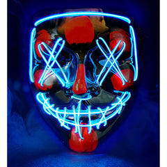 Masque LED Visage Sanglant Bleu / Masque Nightmare Led Bleu / Masque Effrayant Led Bleu / La Maison Du Déguisement