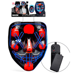 Masque LED Visage Sanglant Bleu / Masque Nightmare Led Bleu / Masque Effrayant Led Bleu / La Maison Du Déguisement