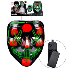 Masque Effrayant Led Vert / Masque Nightmare La Purge lumineux Éclairage LED vert à 3 modes / La Maison Du Déguisement