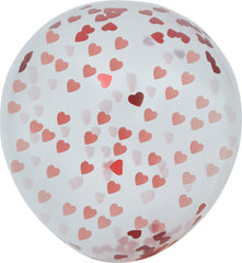 Sachet de 10 Ballons De Confettis Coeurs / 10 Ballons Avec Des Cœurs à l'intérieur / La Maison Du Déguisement