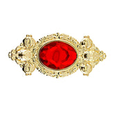 Broche rouge / Broche Dorée avec pierre rouge / La Maison Du Déguisement