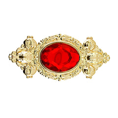 Broche rouge / Broche Dorée avec pierre rouge / La Maison Du Déguisement