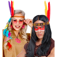 Sachet de 12 Plumes Indien Multicolores / 12 plumes Indienne Multicolores / La Maison Du Déguisement