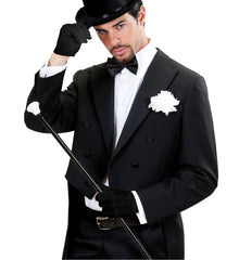 Canne à Pommeau Blanc / Canne Dandy 80 cm / Canne Noire avec Pommeau Blanc / La Maison Du Déguisement