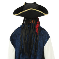 Perruque Pirate Avec Foulard / Perruque Corsaire Avec Foulard / La Maison du Déguisement