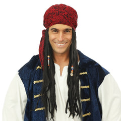 Perruque Pirate Avec Foulard / Perruque Corsaire Avec Foulard / La Maison du Déguisement