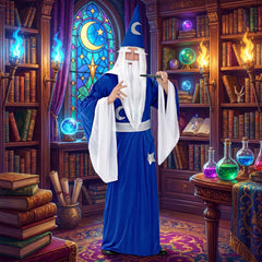 Déguisement de Magicien Adulte / Costume Mage Bleu Homme / Costume Merlin / La maison du déguisement