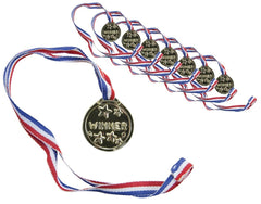 Médaille Winner Or Pack de 8 / 8 Médailles de Champion avec ruban / La Maison du Déguisement