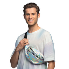 Banane Hologramme Années 80 Argent / Sac ceinture Hologramme Argent / La Maison Du Déguisement