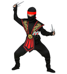 Déguisement Ninja Rouge avec Armes Enfant / Costume Combat Ninja Rouge Avec Armes Enfant / La Maison Du Déguisement