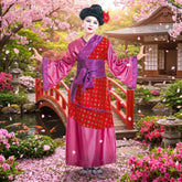 Déguisement Kimono Japonaise Enfant / Costume Geisha Fille Rouge / La Maison Du Déguisement