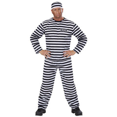 Déguisement Bagnard Adulte / Costume Prisonnier Blanc et Noir / La Maison Du Déguisement