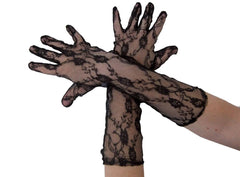 Gants Dentelles Longs Noir / Gants à dentelle noir Longs Noir / La Maison Du Déguisement