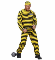 Location Déguisement de Dalton Adulte / Location Prisonnier Jaune / Location Costume Bagnard jaune et noir / La Maison Du Déguisement