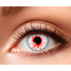 Paire Lentilles De Semaine Bloody / Lentilles Fantaisie De Semaine Blanches Avec éclaboussures De Sang / La Maison Du Déguisement