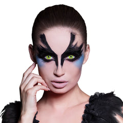 Lentilles fantaisie journalière jaune / Lentilles Oeil Corbeau jaune semaine / La Maison Du Déguisement