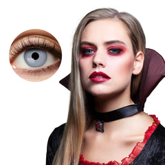 Lentilles fantaisie journalière Blanc Glacé / Paire lentilles de semaine Vampire / La Maison Du Déguisement