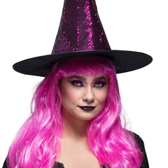 Lentilles fantaisie journalière Rose / Paire lentilles de semaine Sorcière Rose / La Maison Du Déguisement