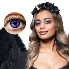 Lentilles fantaisie journalière opaque Ange Noir / Paire lentilles de semaine Dark angel / La Maison Du Déguisement