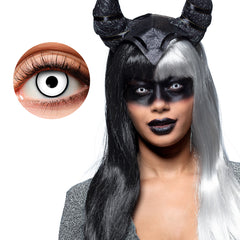 Lentilles fantaisie journalière Manson Blanc / Paire lentilles de semaine White Démon / Lentilles Oeil Manson Blanc Journalière / La Maison Du Déguisement