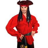Déguisement Chemise Pirate Rouge Homme / Costume Chemise Renaissance Rouge Homme / Chemise Pirate Corsaire / La maison Du déguisement