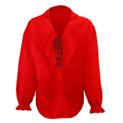 Déguisement Chemise Pirate Rouge Homme / Costume Chemise Renaissance Rouge Homme / Chemise Pirate Corsaire / La maison Du déguisement