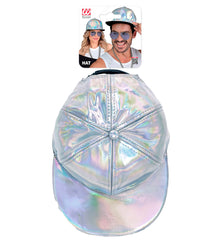 Casquette Holographique Argent / Casquette Années 80 Métallique Argent / Casquette Disco Argent Hologramme / La Maison Du Déguisement