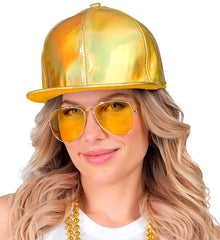 Casquette Holographique Or / Casquette Années 80 Métallique Doré / La Maison Du Déguisement