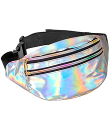 Banane Hologramme Années 80 Argent / Sac ceinture Hologramme Argent / La Maison Du Déguisement