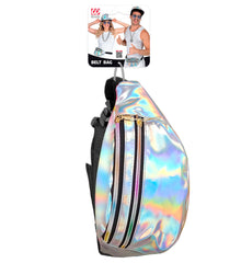 Banane Hologramme Années 80 Argent / Sac ceinture Hologramme Argent / La Maison Du Déguisement