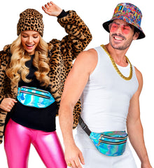 Banane Hologramme Années 80 Bleu / Sac ceinture Hologramme Bleu / La Maison Du Déguisement