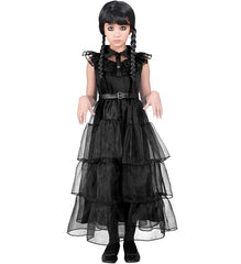 Déguisement Dark Girl Robe de Bal Fille / Costume Robe De Bal Noire Mercredi Addams / Costume Robe Fille Sombre Enfant / La Maison Du Déguisement