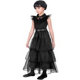 Déguisement Dark Girl Robe de Bal Fille / Costume Robe De Bal Noire Mercredi Addams / Costume Robe Fille Sombre Enfant / La Maison Du Déguisement