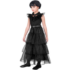 Déguisement Dark Girl Robe de Bal Fille / Costume Robe De Bal Noire Mercredi Addams / Costume Robe Fille Sombre Enfant / La Maison Du Déguisement