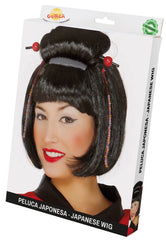 Perruque Japonaise Noir / Perruque de Geisha / Perruque Fujiko / La Maison Du Déguisement